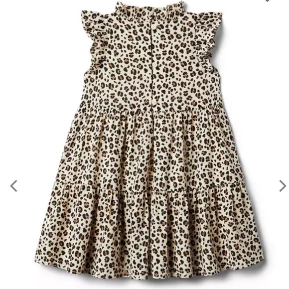 Janie and Jack Cheetah Leopard Ruffle Neck Flowy Dress - Picture 3 of 4